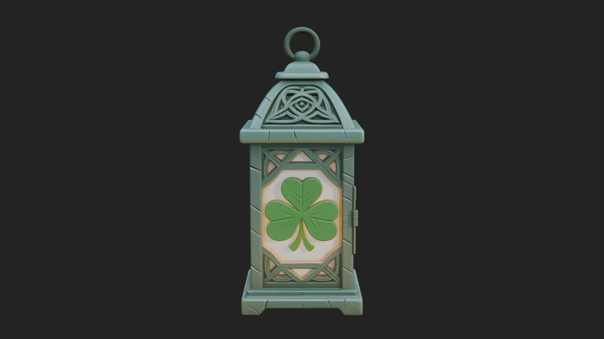 Celtic Shamrock Lantern Model Design 2 3D Print Model 3D Model