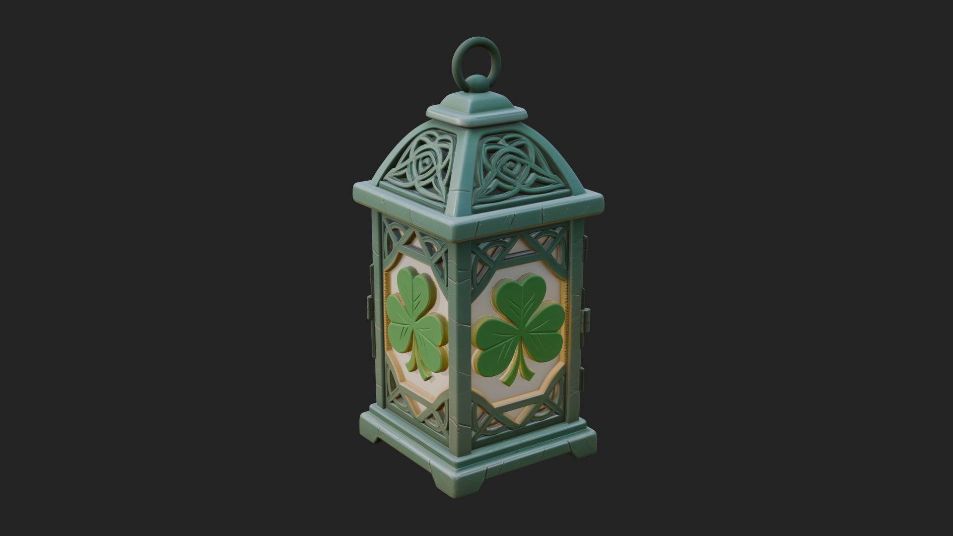 Celtic Shamrock Lantern Model Design 2 3D Print Model 3D Model