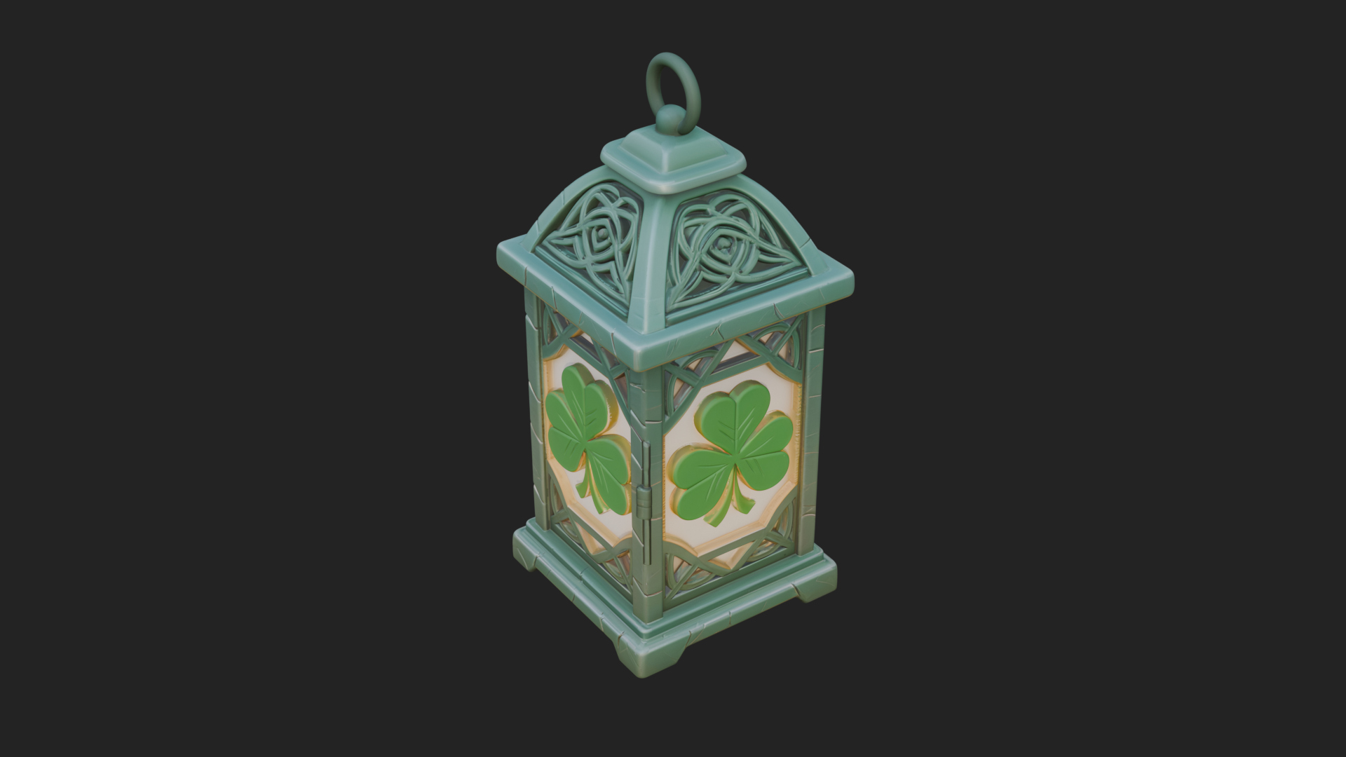 Celtic Shamrock Lantern Model Design 2 3D Print Model 3D Model