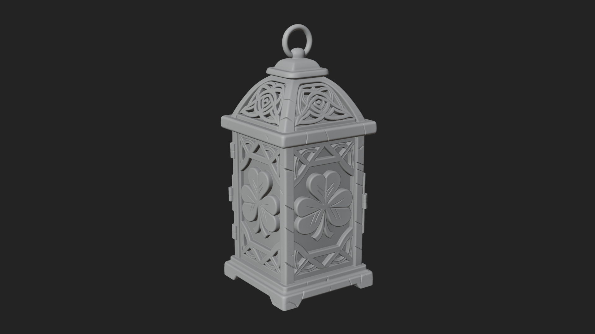 Celtic Shamrock Lantern Model Design 2 3D Print Model 3D Model