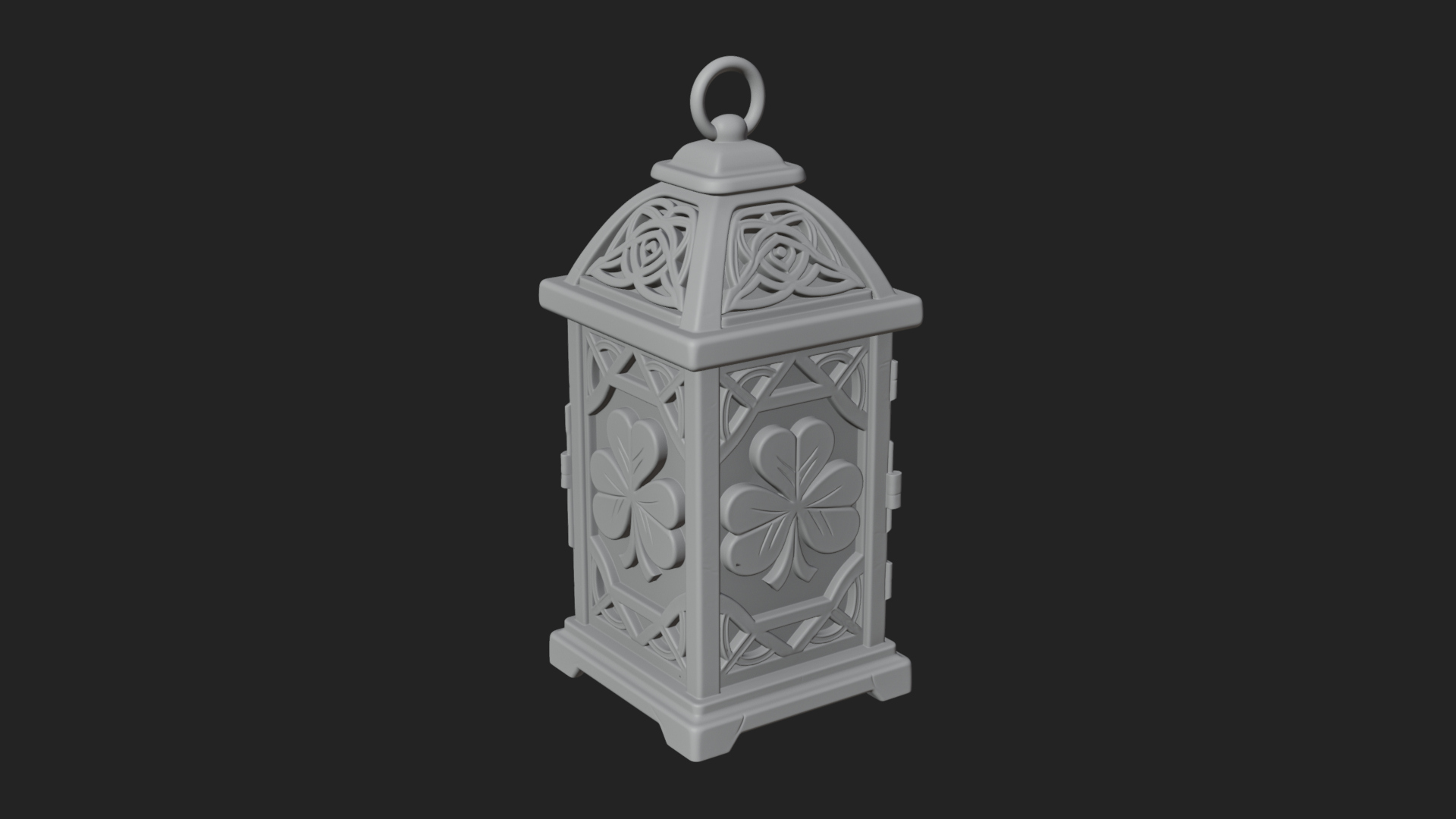 Celtic Shamrock Lantern Model Design 2 3D Print Model 3D Model