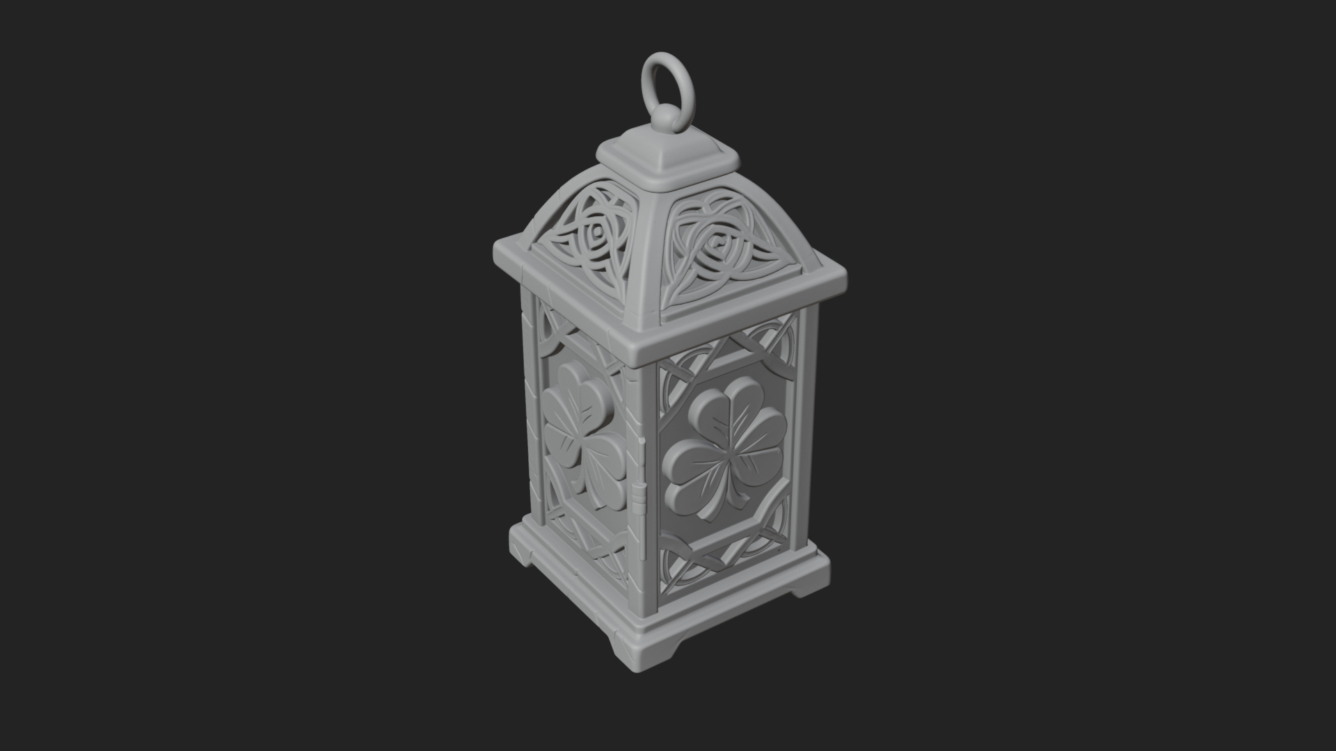 Celtic Shamrock Lantern Model Design 2 3D Print Model 3D Model