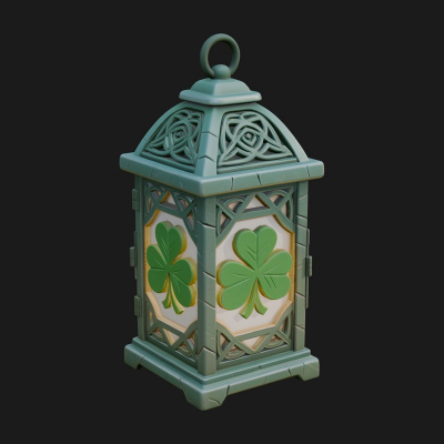 Celtic Shamrock Lantern Model Design 2 3D Print Model