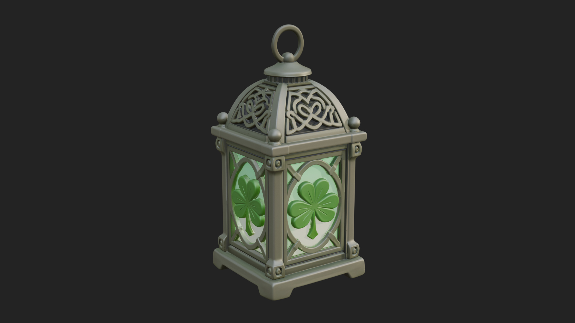 Celtic Shamrock Lantern Model Design 3 3D Print Model 3D Model