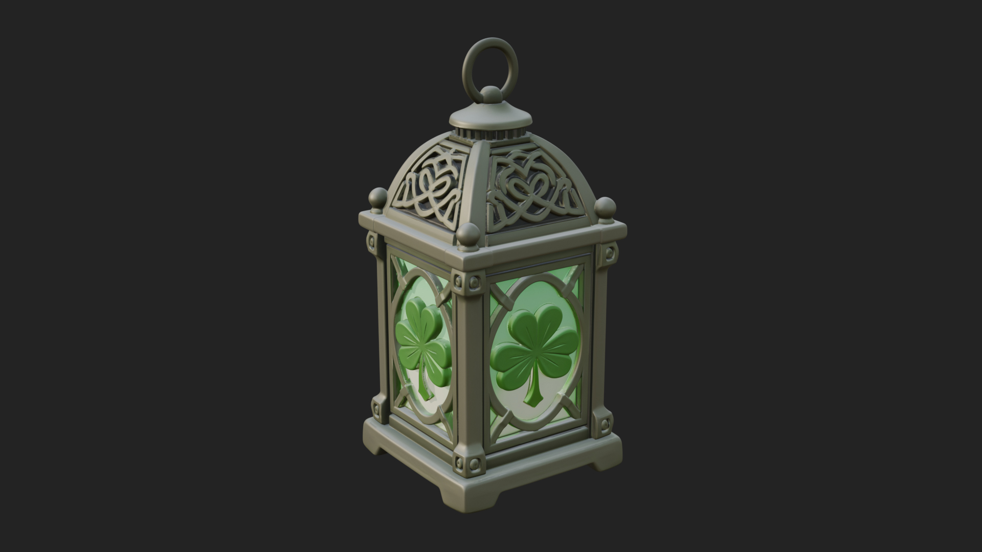Celtic Shamrock Lantern Model Design 3 3D Print Model 3D Model