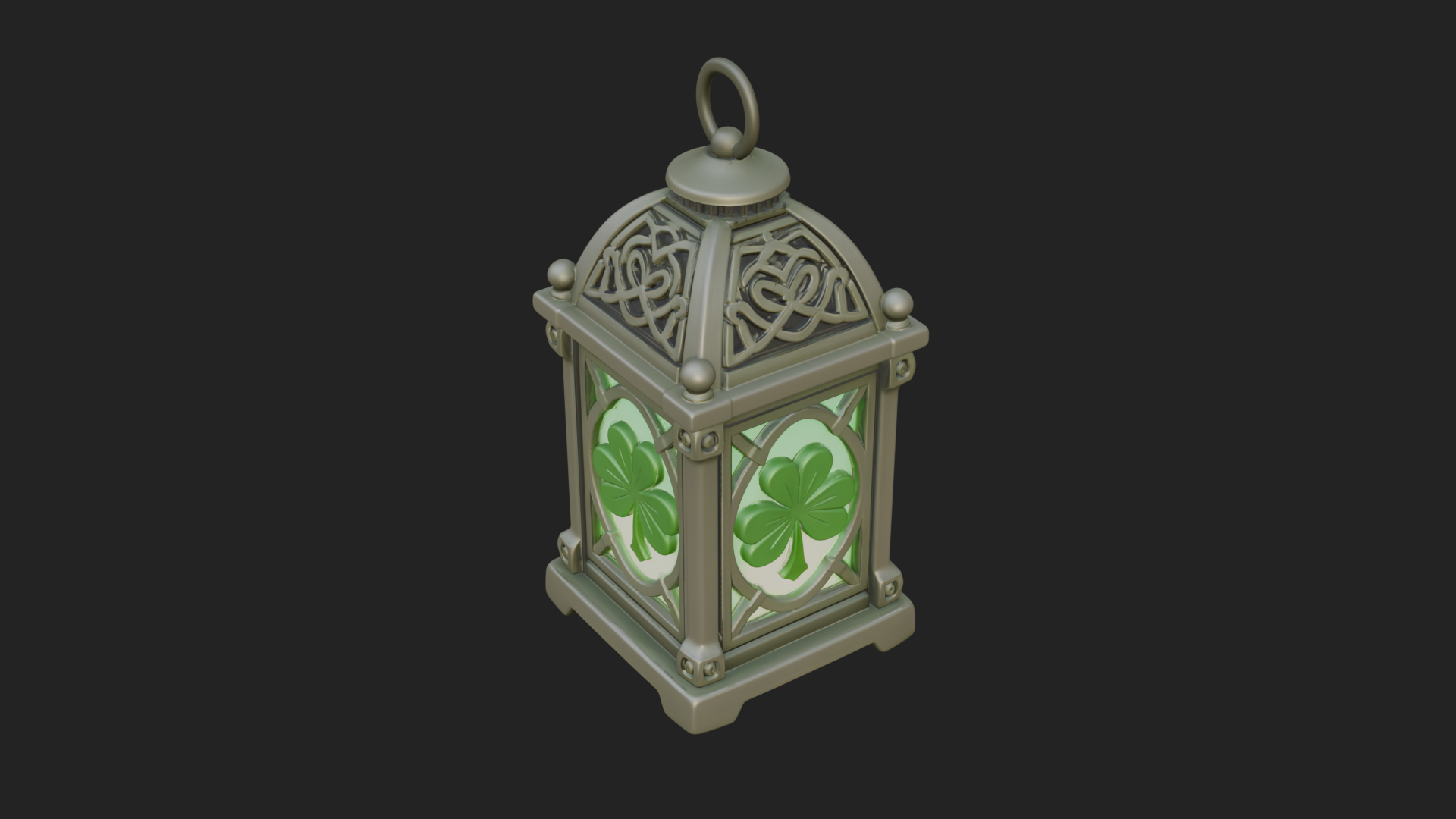 Celtic Shamrock Lantern Model Design 3 3D Print Model 3D Model