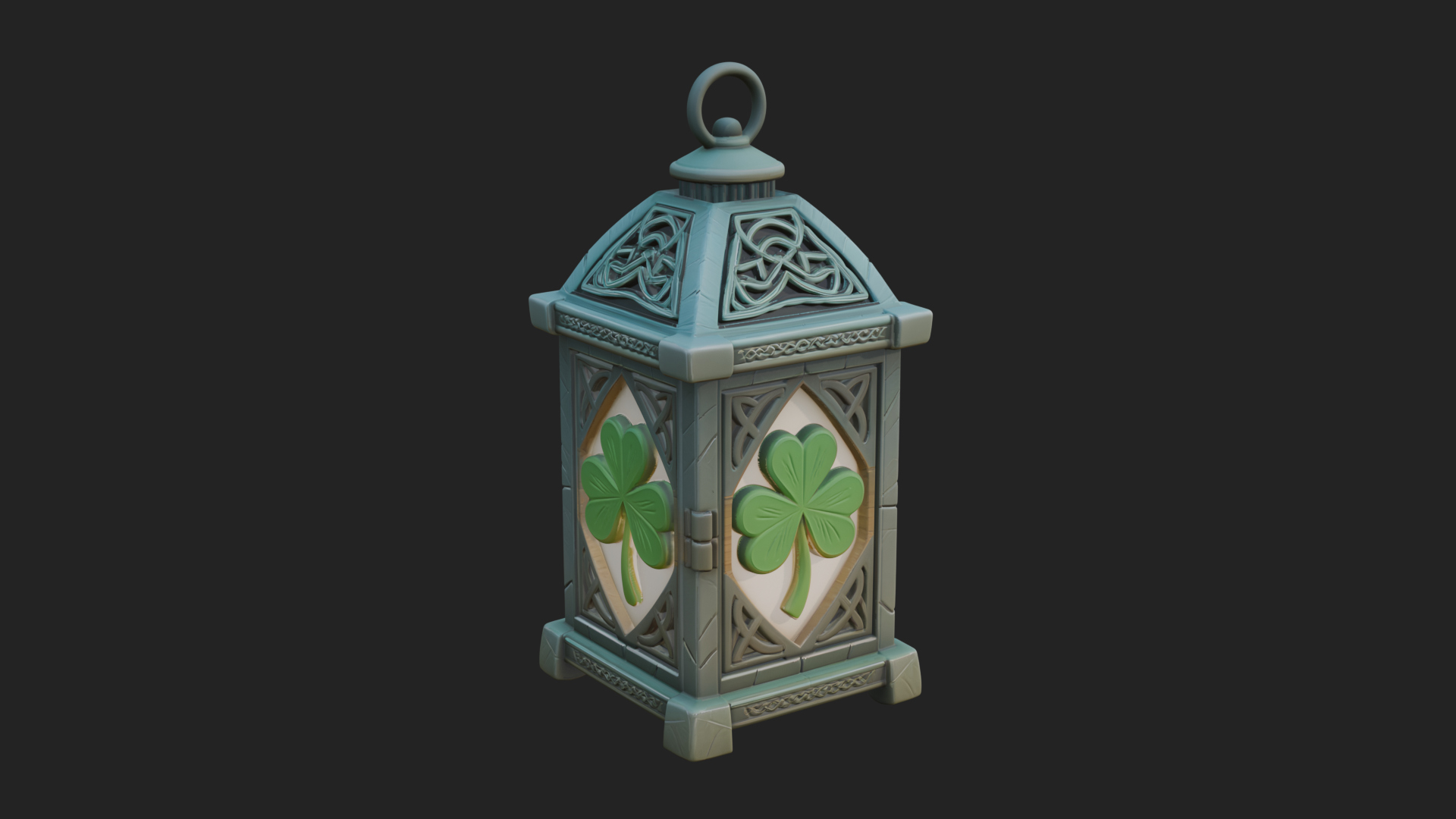 Celtic Shamrock Lantern Model Design 4 3D Print Model 3D Model