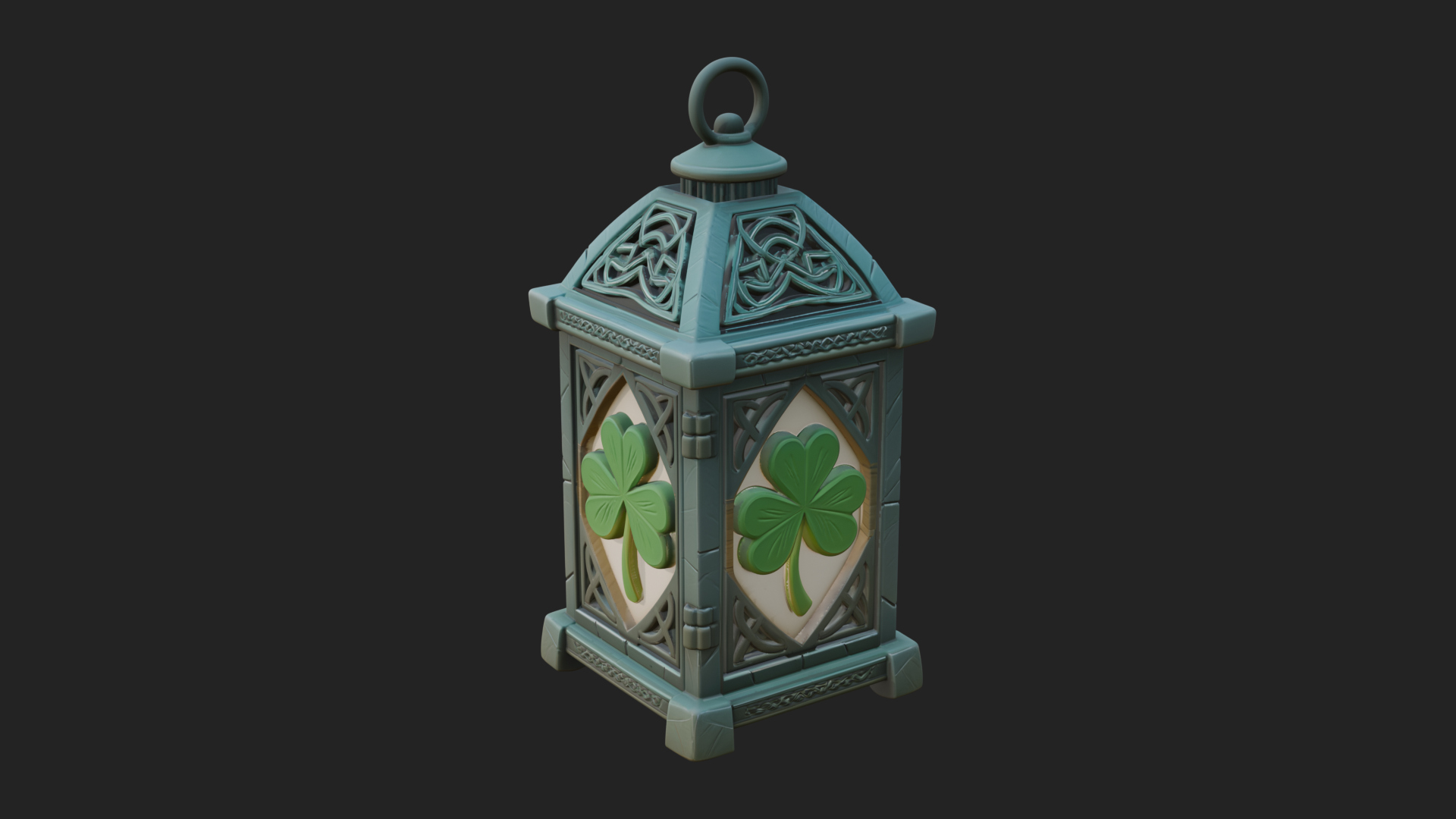 Celtic Shamrock Lantern Model Design 4 3D Print Model 3D Model