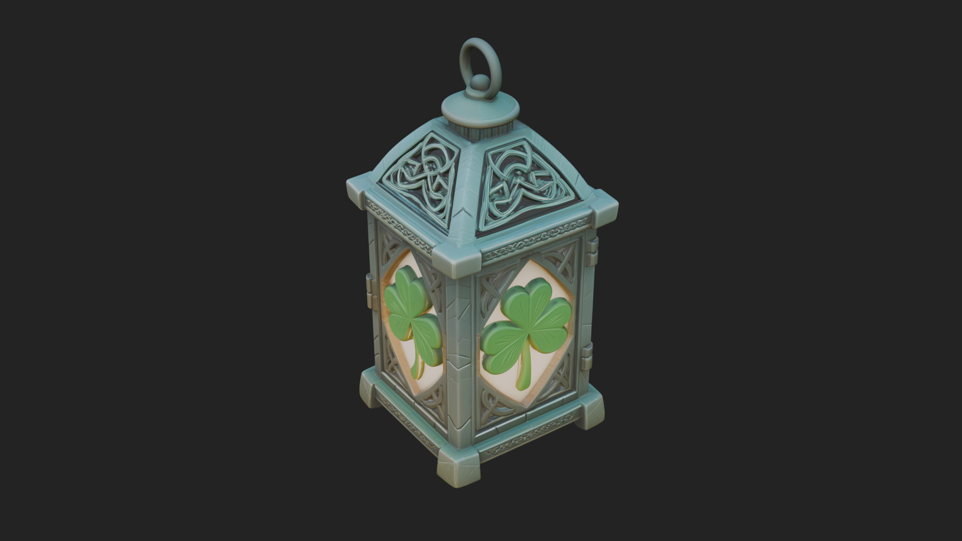Celtic Shamrock Lantern Model Design 4 3D Print Model 3D Model