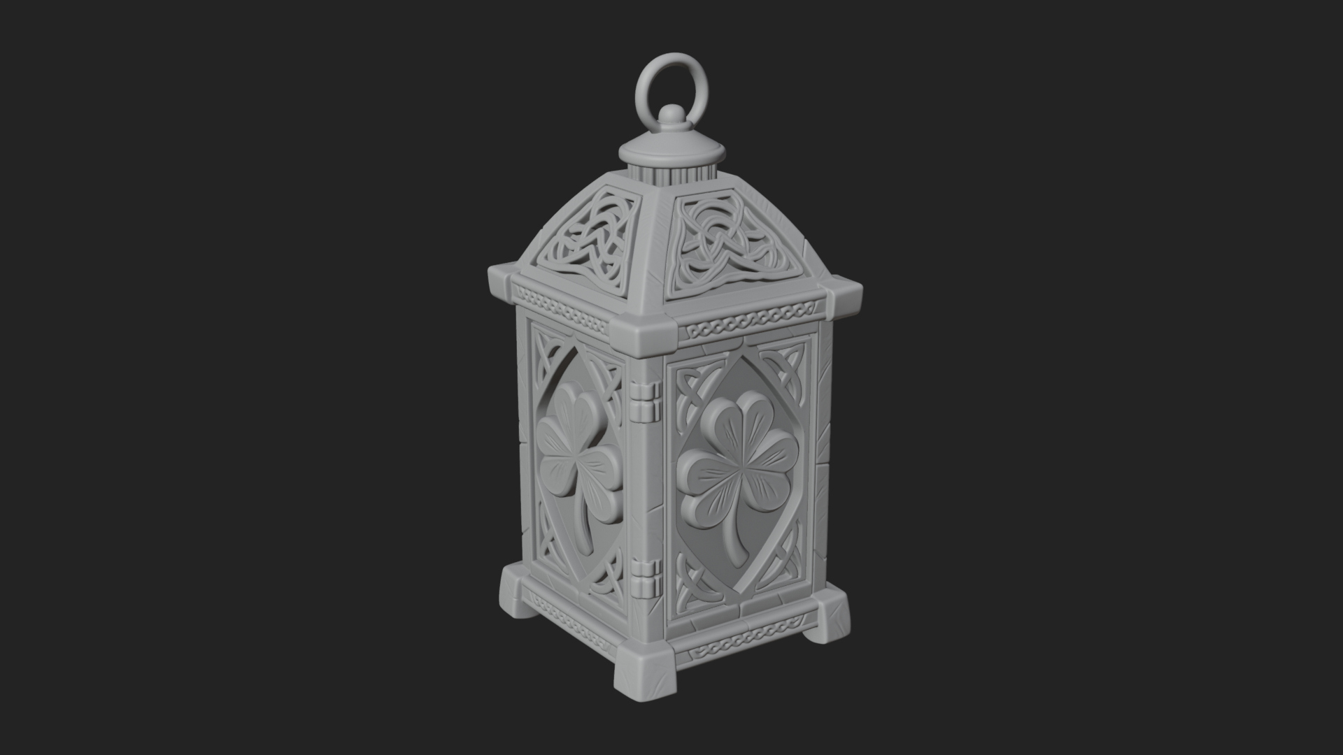 Celtic Shamrock Lantern Model Design 4 3D Print Model 3D Model