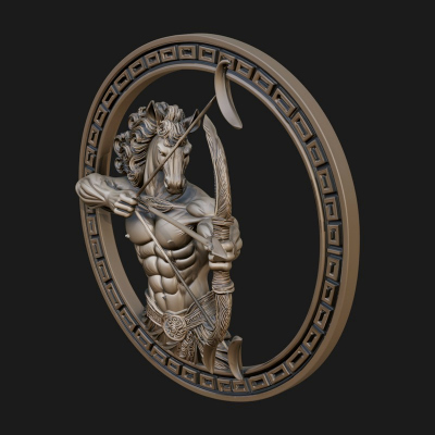 Centaur Archer Oval Plaque Design 1 3D Print Model