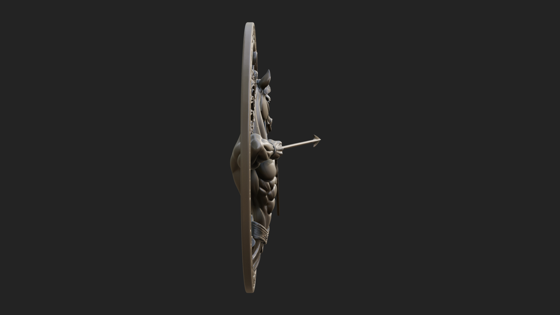 Centaur Archer Oval Plaque Design 2 3D Print Model 3D Model