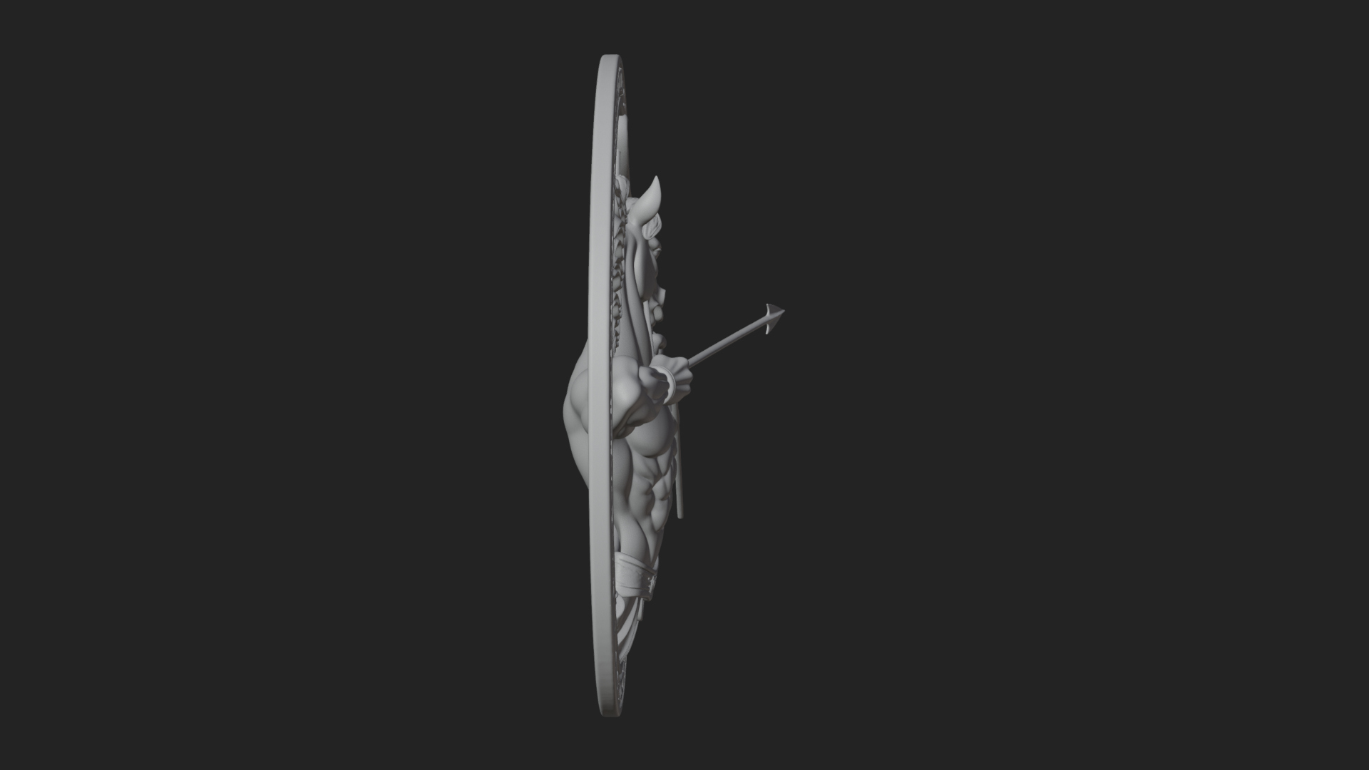 Centaur Archer Oval Plaque Design 2 3D Print Model 3D Model