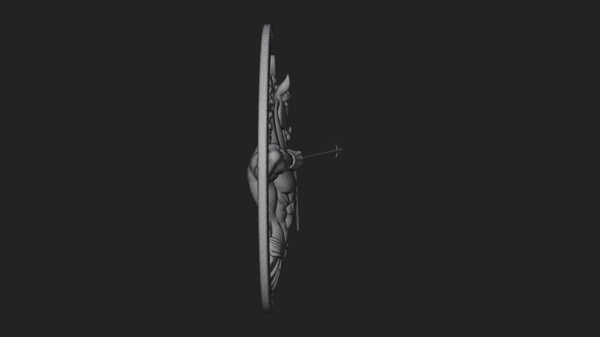 Centaur Archer Oval Plaque Design 2 3D Print Model 3D Model