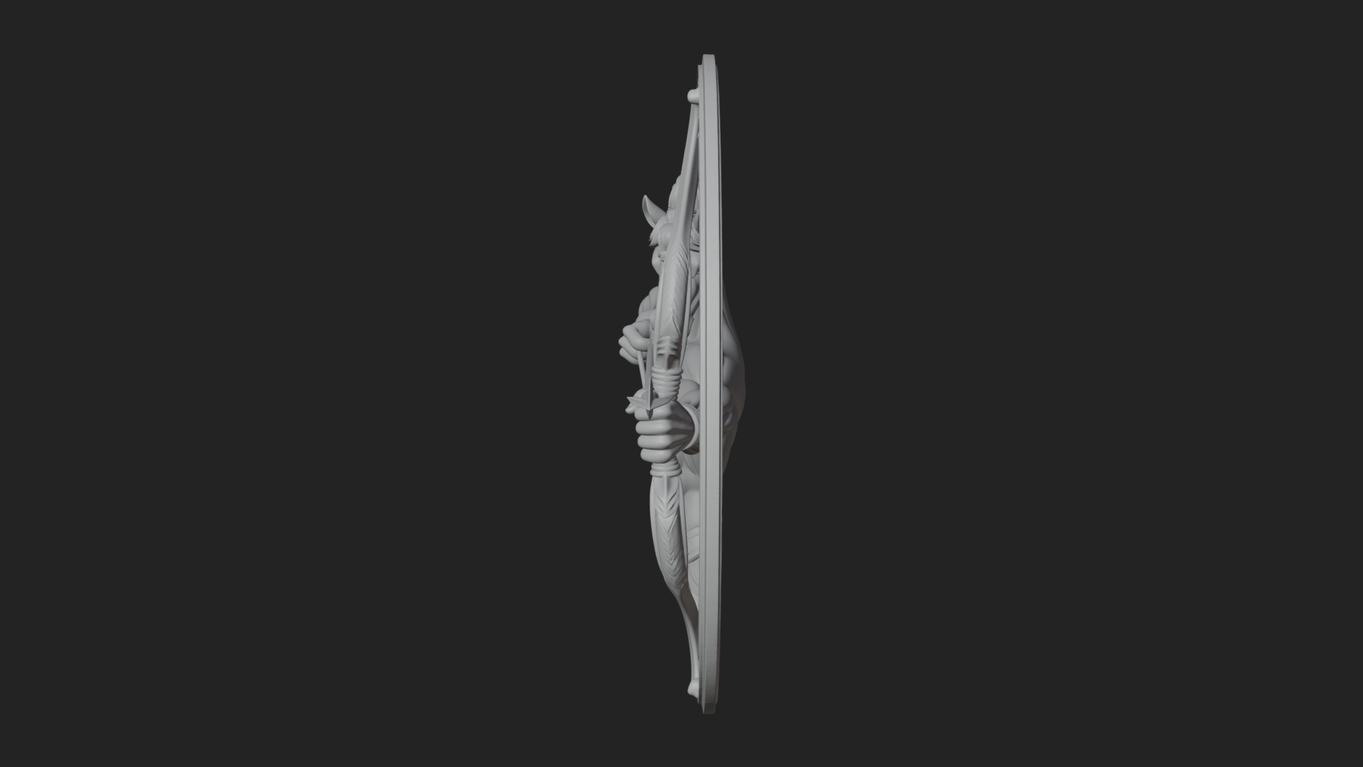 Centaur Archer Oval Plaque Design 3 3D Print Model 3D Model