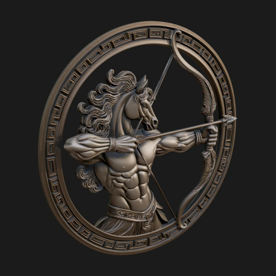 Centaur Archer Oval Plaque Design 3 3D Print Model