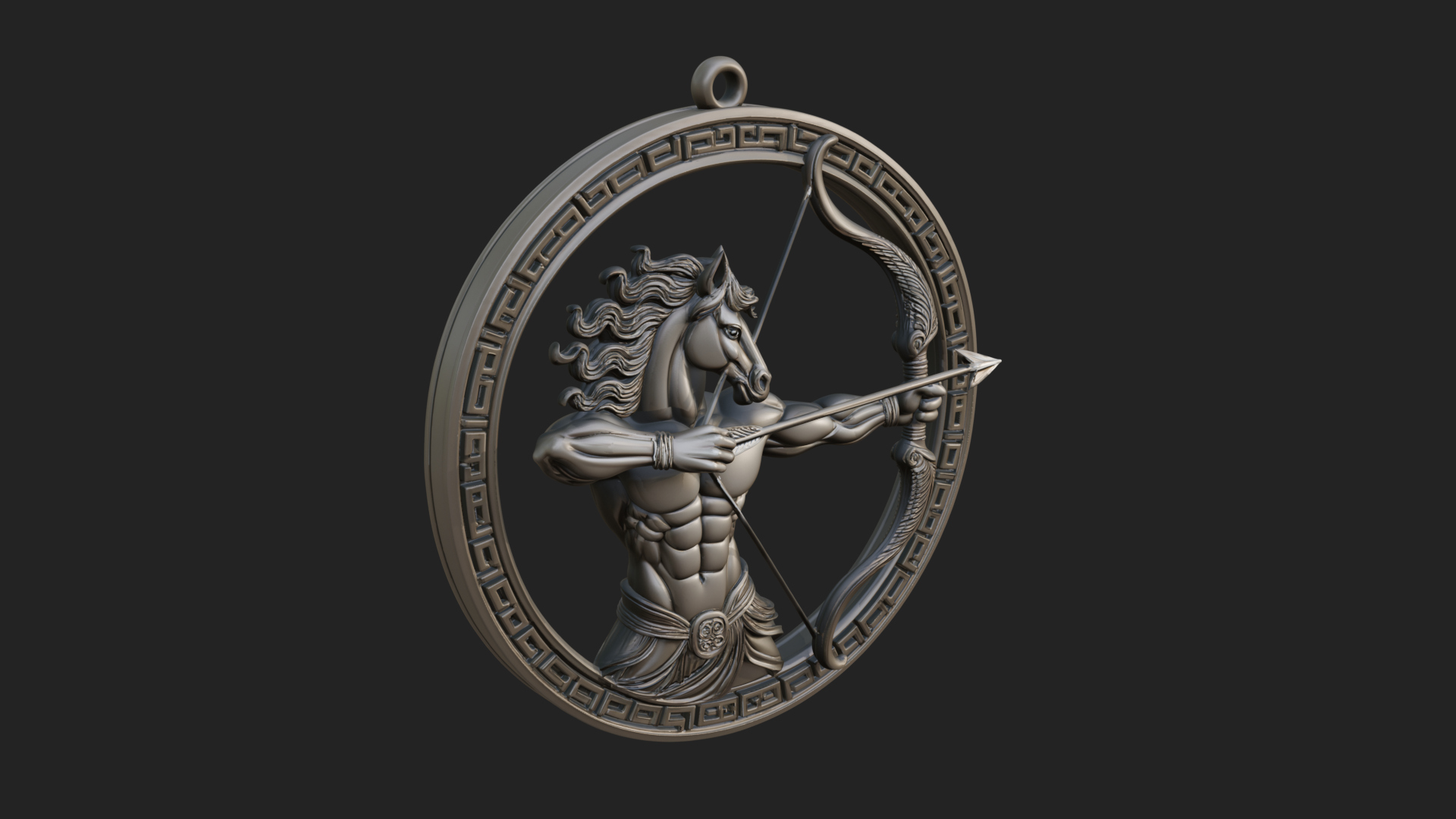 Centaur Archer Oval Plaque Design 4 3D Print Model 3D Model