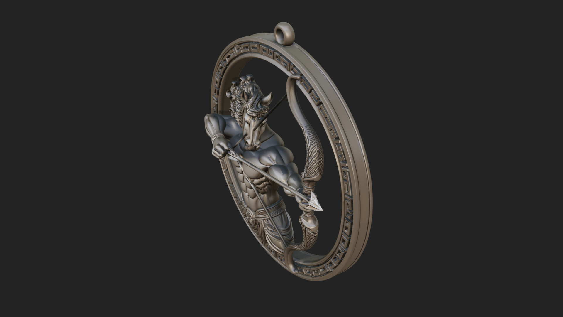 Centaur Archer Oval Plaque Design 4 3D Print Model 3D Model