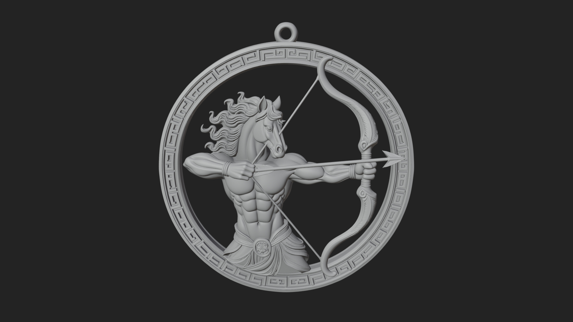 Centaur Archer Oval Plaque Design 4 3D Print Model 3D Model
