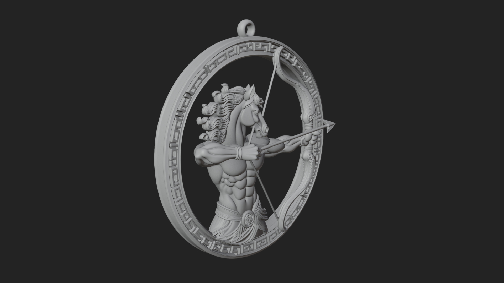 Centaur Archer Oval Plaque Design 4 3D Print Model 3D Model