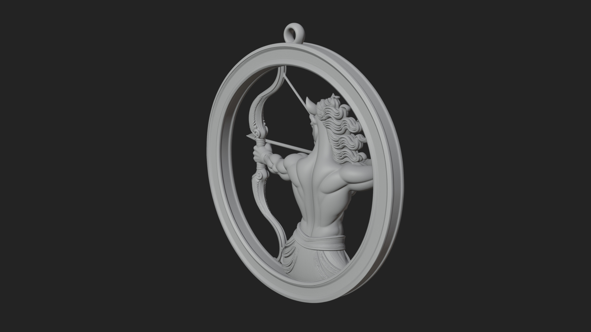 Centaur Archer Oval Plaque Design 4 3D Print Model 3D Model
