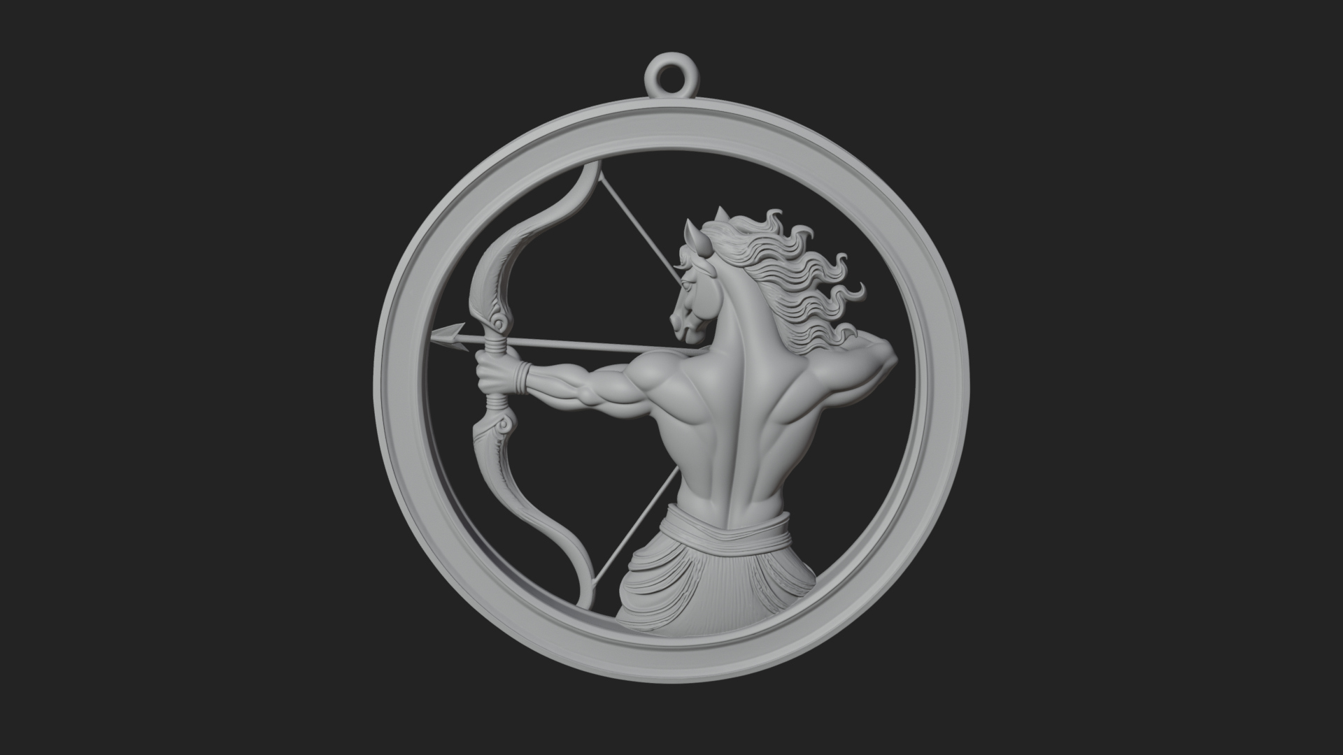 Centaur Archer Oval Plaque Design 4 3D Print Model 3D Model
