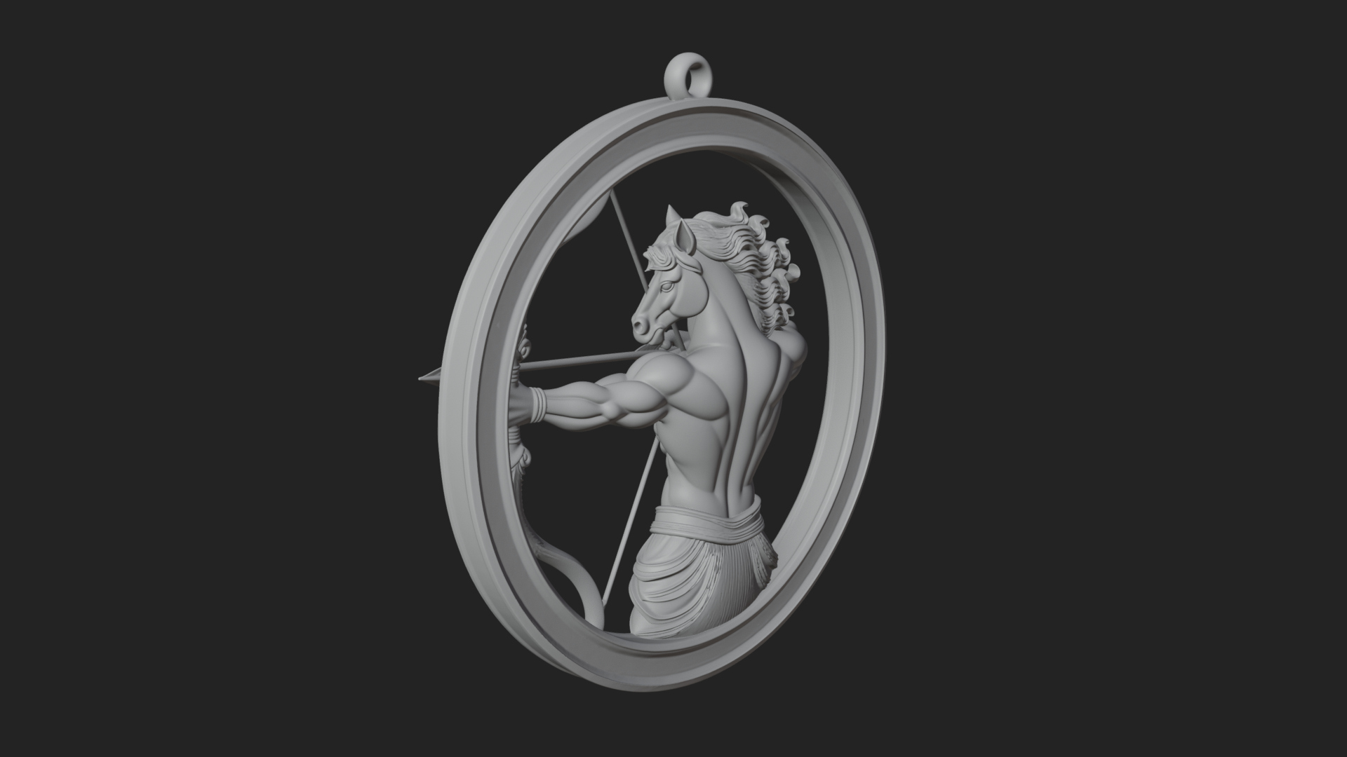 Centaur Archer Oval Plaque Design 4 3D Print Model 3D Model