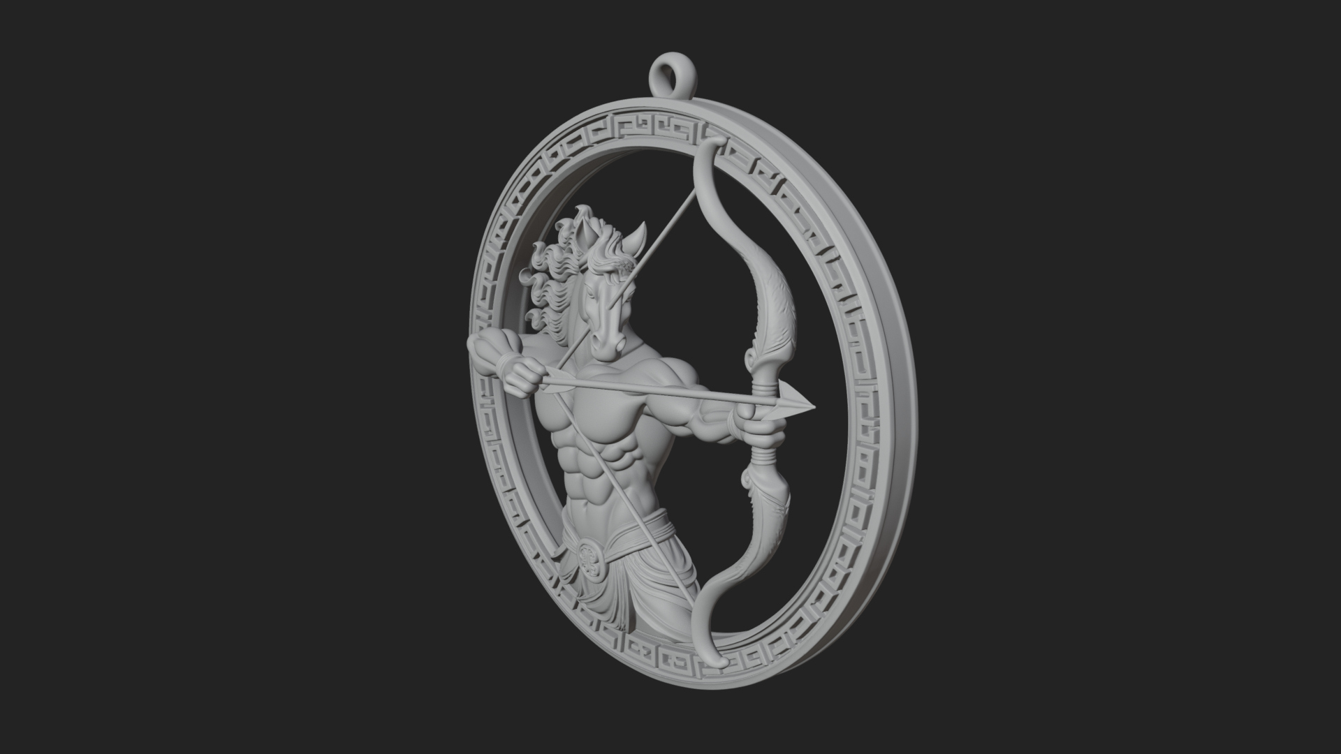 Centaur Archer Oval Plaque Design 4 3D Print Model 3D Model