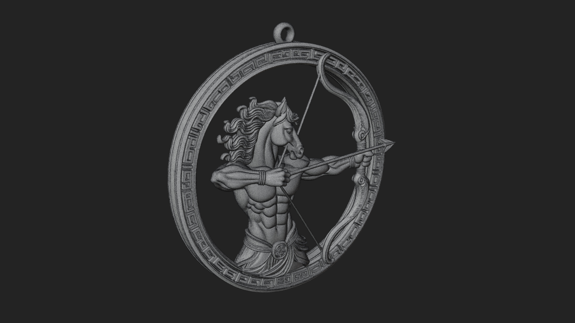Centaur Archer Oval Plaque Design 4 3D Print Model 3D Model