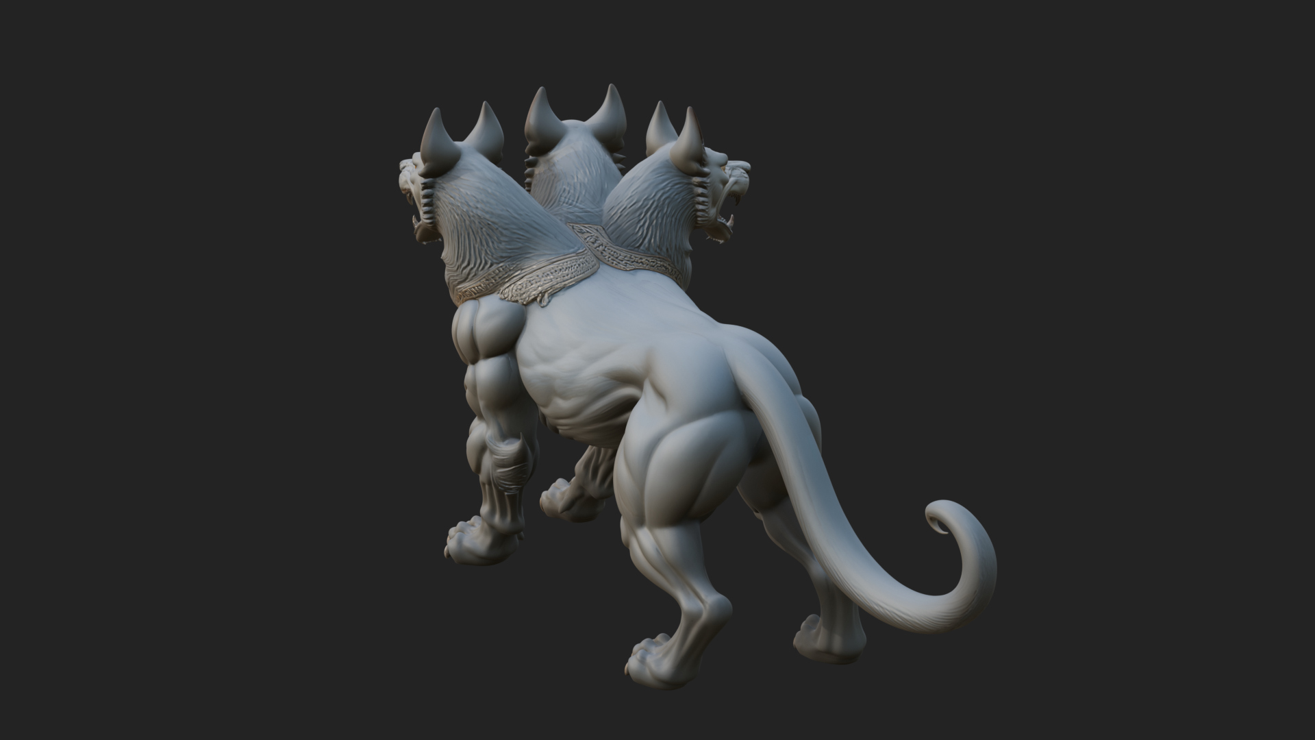 Cerberus Three-Headed Dog Statue Design 10 3D Print Model 3D Model