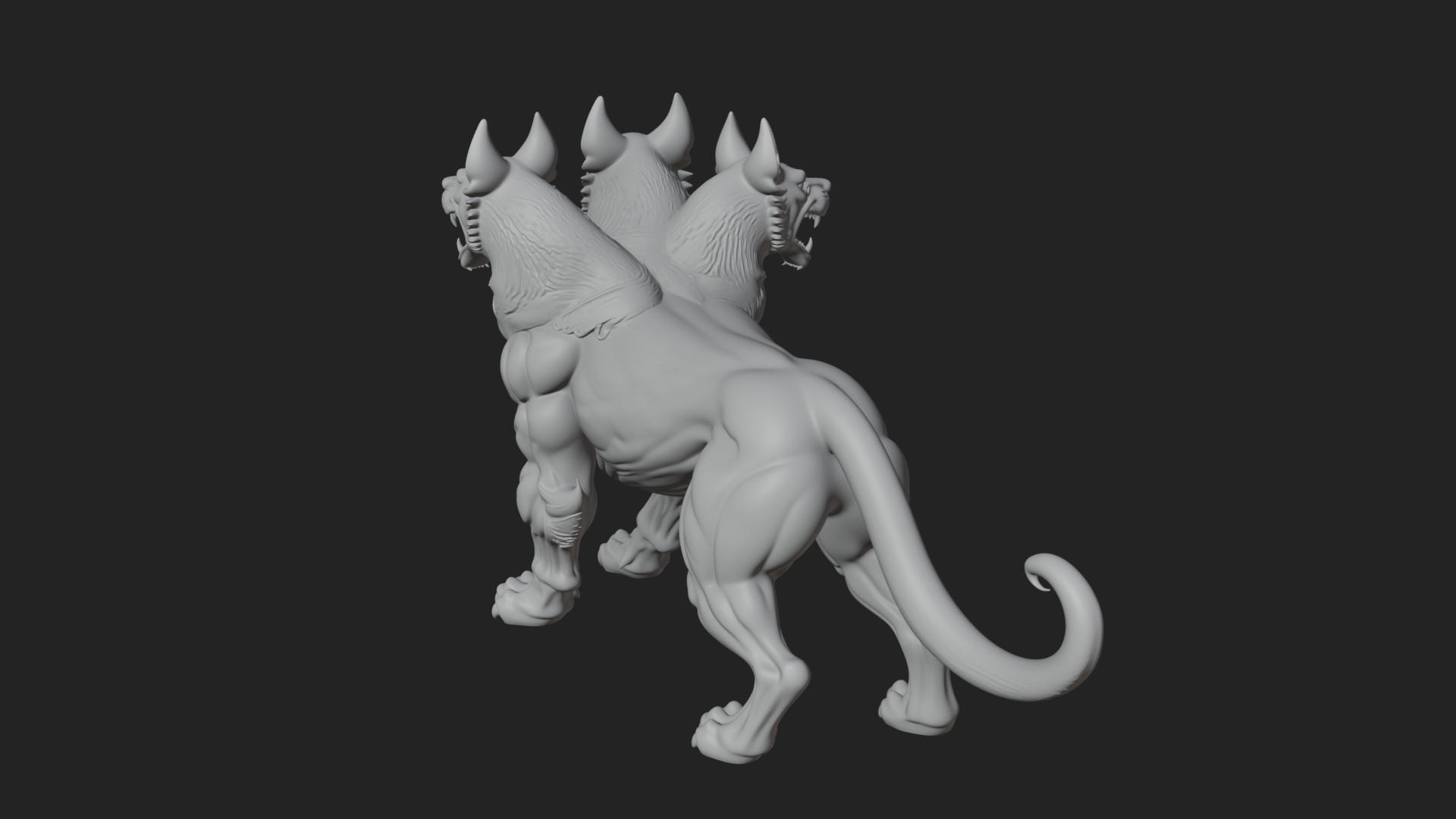 Cerberus Three-Headed Dog Statue Design 10 3D Print Model 3D Model