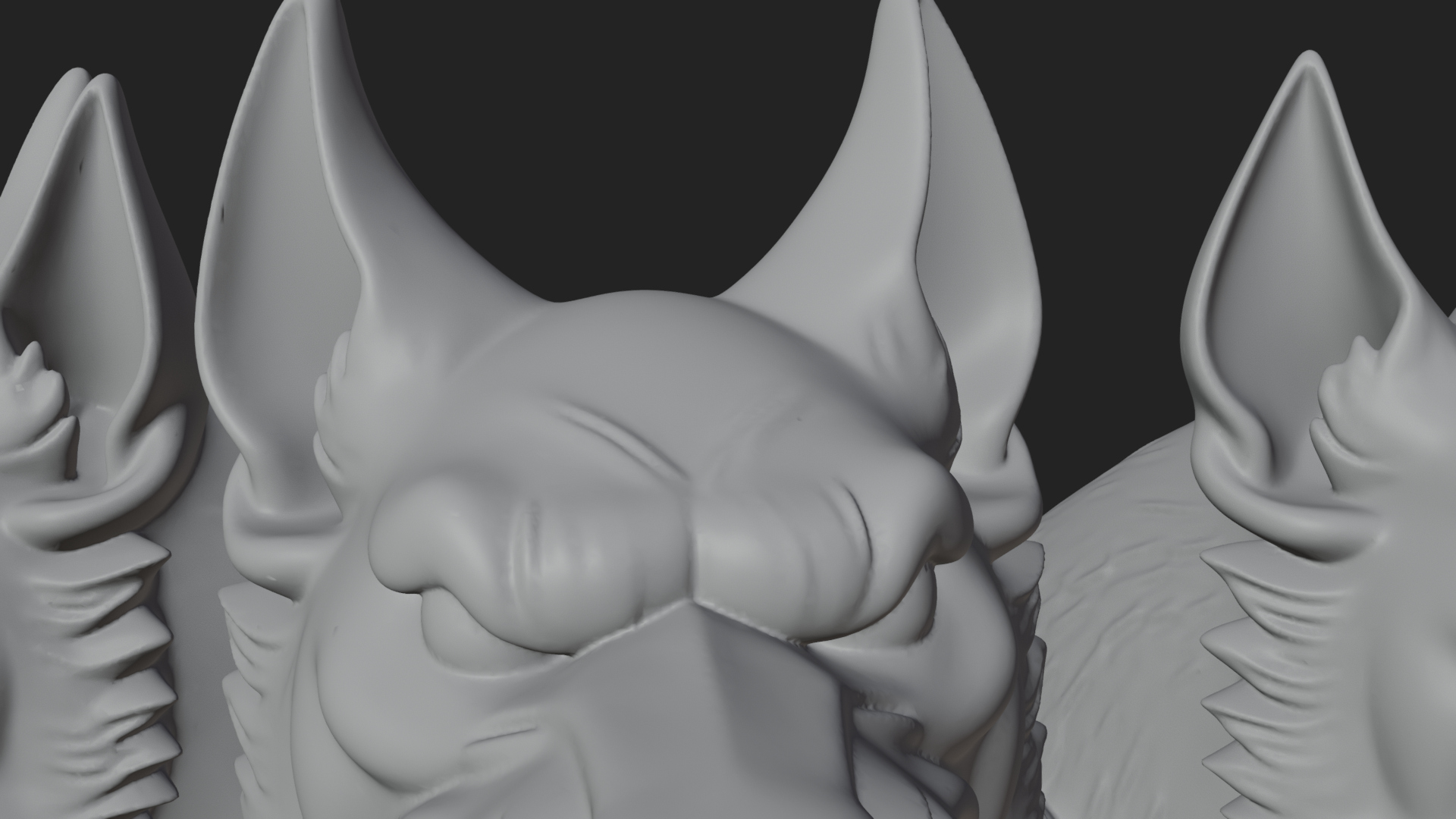 Cerberus Three-Headed Dog Statue Design 10 3D Print Model 3D Model