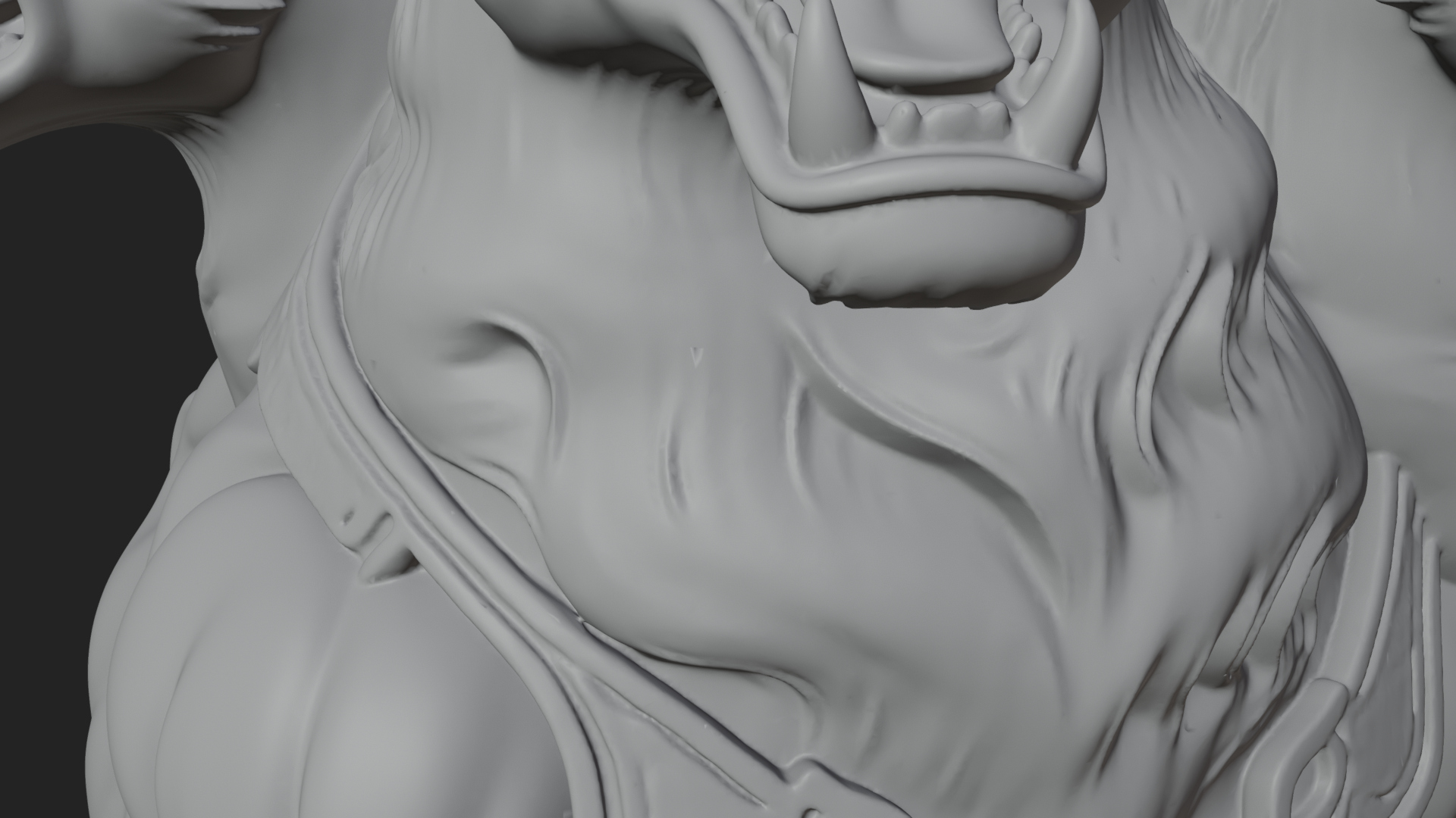 Cerberus Three-Headed Dog Statue Design 10 3D Print Model 3D Model
