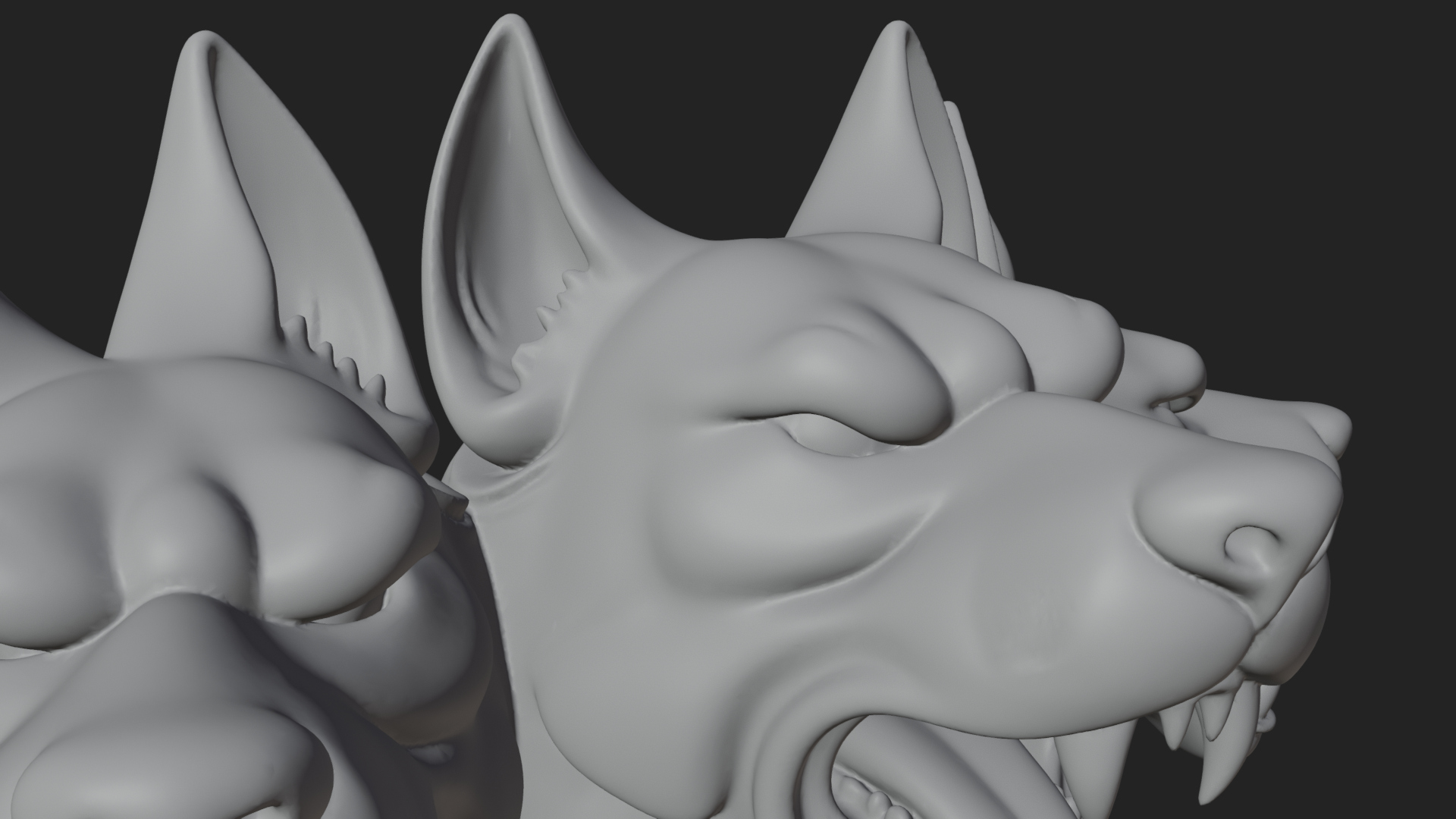 Cerberus Three-Headed Dog Statue Design 11 3D Print Model 3D Model