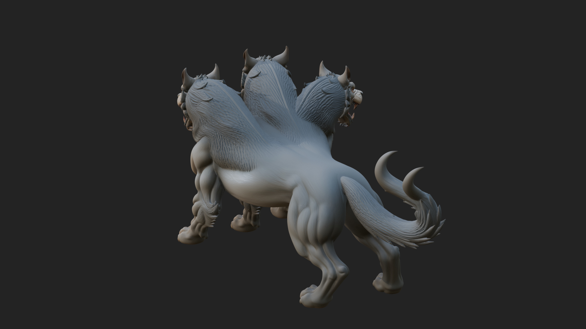 Cerberus Three-Headed Dog Statue Design 6 3D Print Model 3D Model