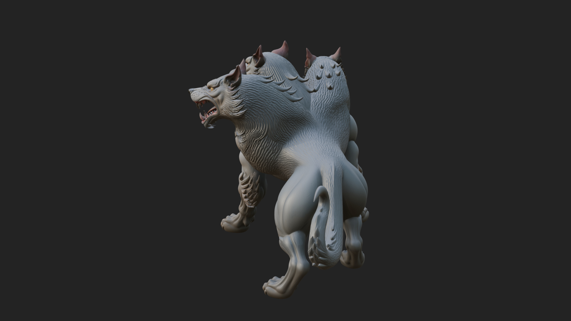 Cerberus Three-Headed Dog Statue Design 7 3D Print Model 3D Model