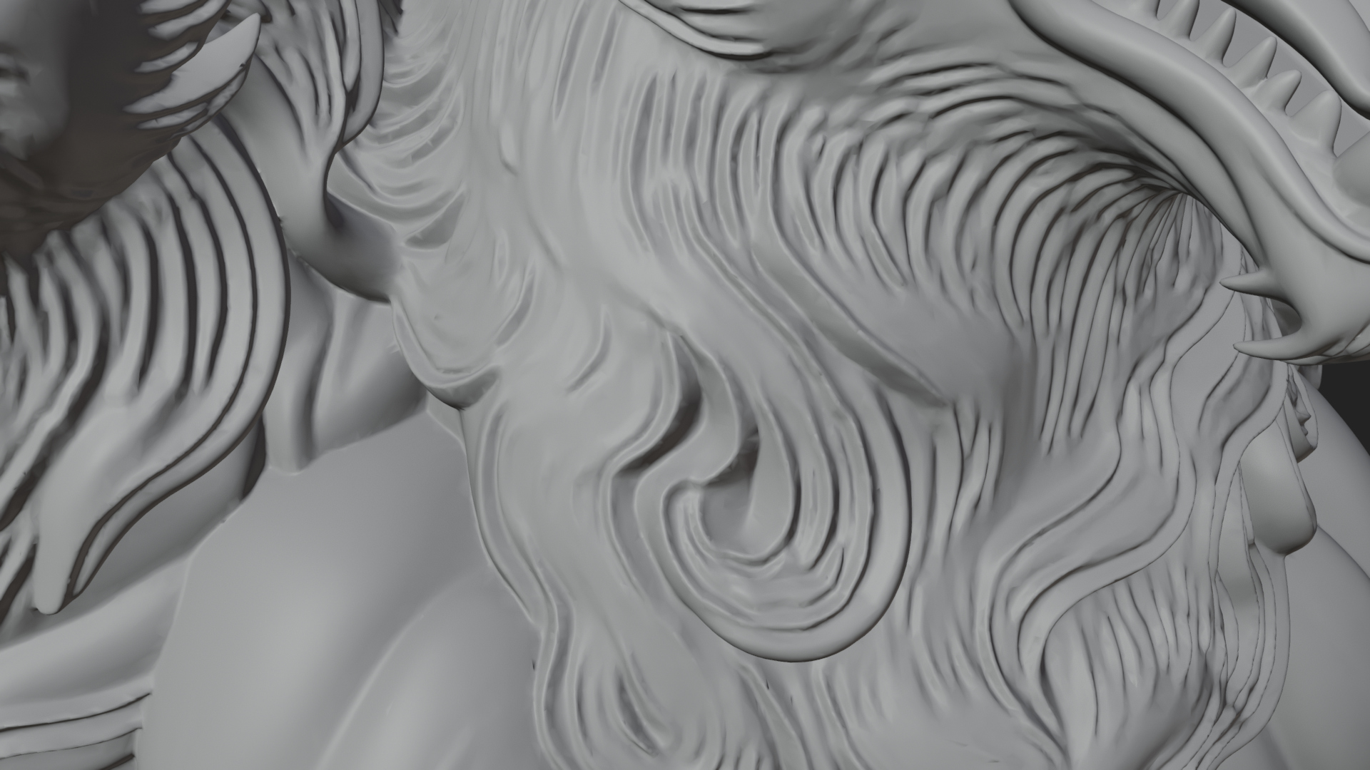 Cerberus Three-Headed Dog Statue Design 7 3D Print Model 3D Model