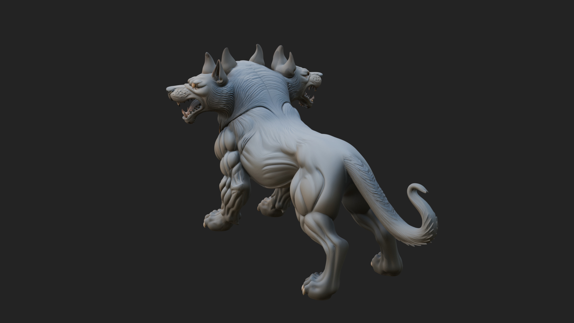Cerberus Three-Headed Dog Statue Design 8 3D Print Model 3D Model