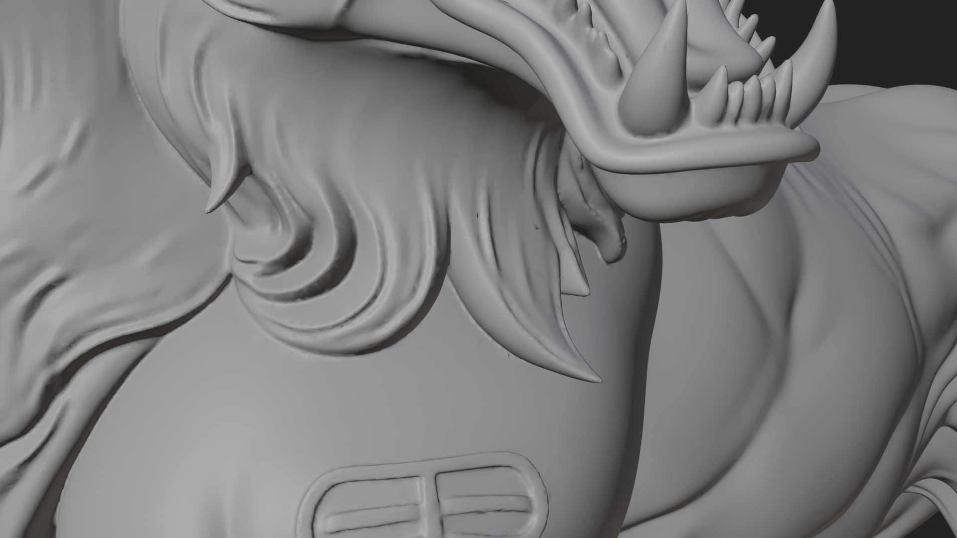 Cerberus Three-Headed Dog Statue Design 9 3D Print Model 3D Model