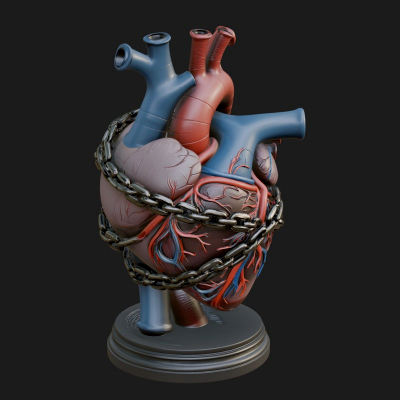 Chained Anatomical Heart Model Design 3 3D Print Model
