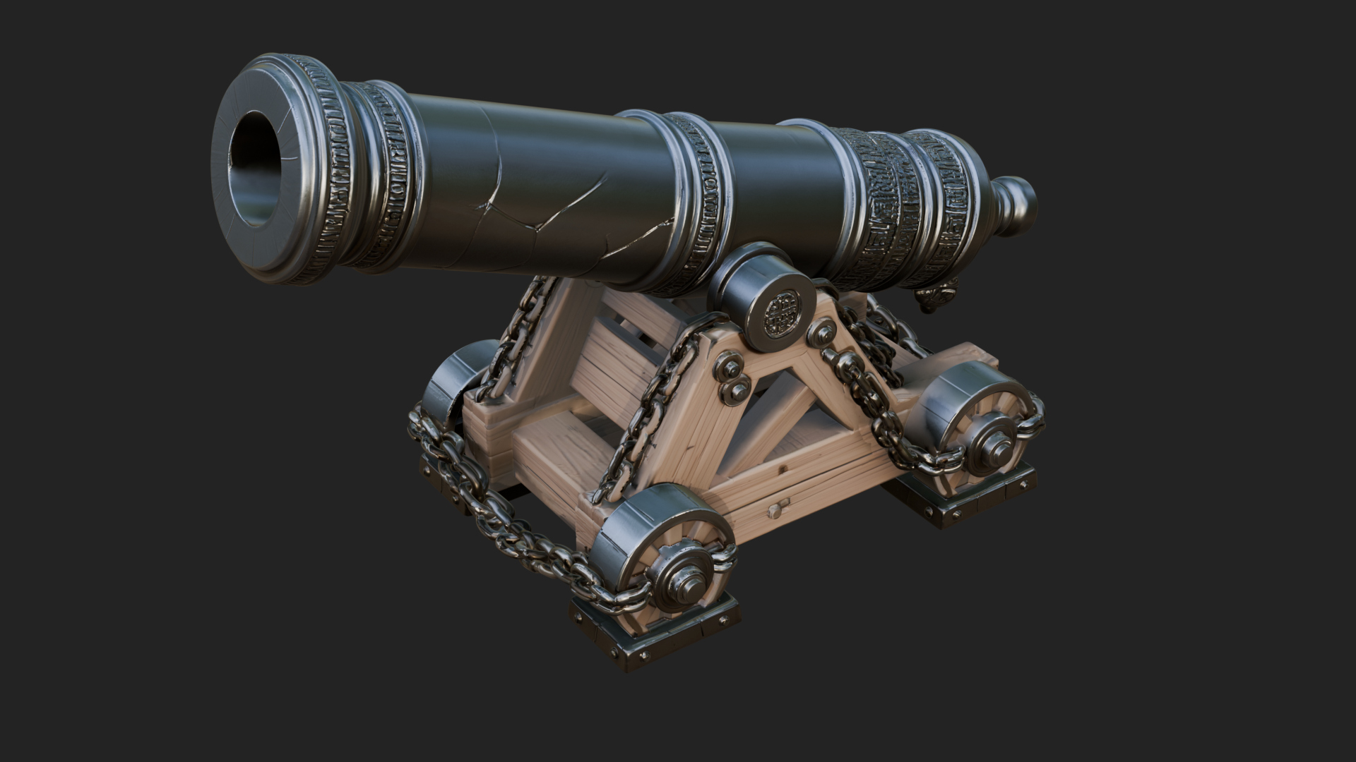 Chained Sledge Mortar Model Design 3 3D Print Model 3D Model
