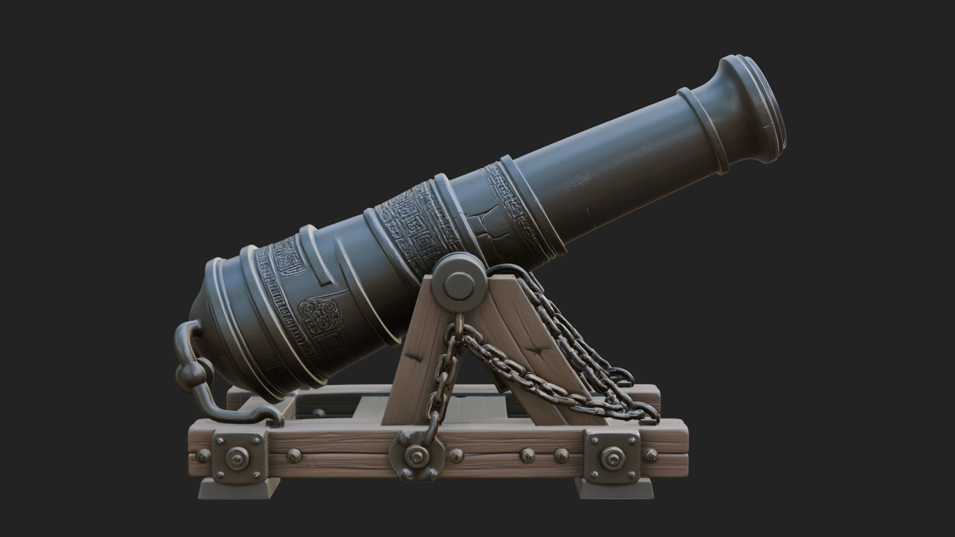 Chained Sledge Mortar Model Design 4 3D Print Model 3D Model