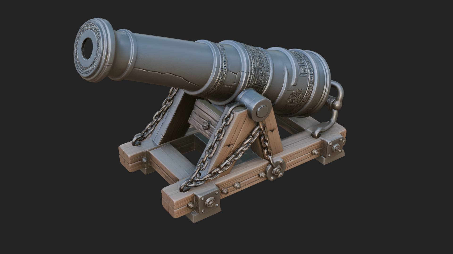Chained Sledge Mortar Model Design 4 3D Print Model 3D Model