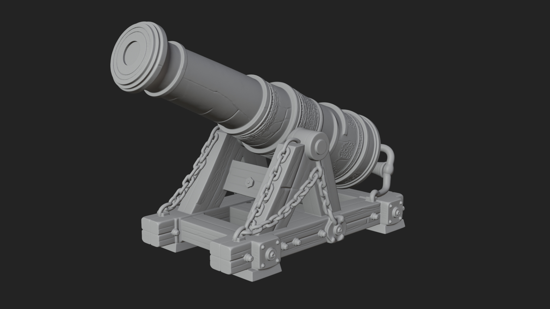 Chained Sledge Mortar Model Design 4 3D Print Model 3D Model