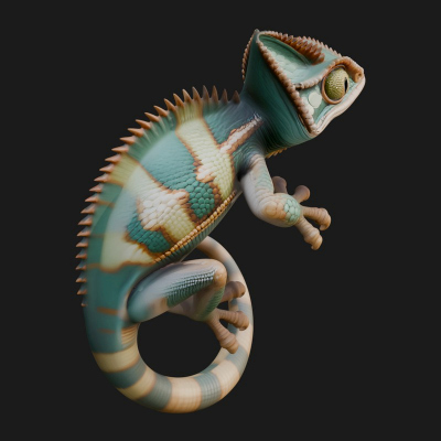 Chameleon Statue Design 1 3D Print Model