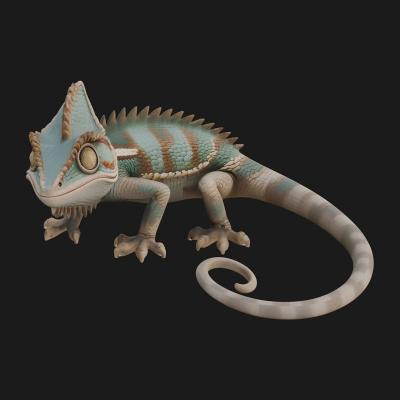 Chameleon Statue Design 2 3D Print Model