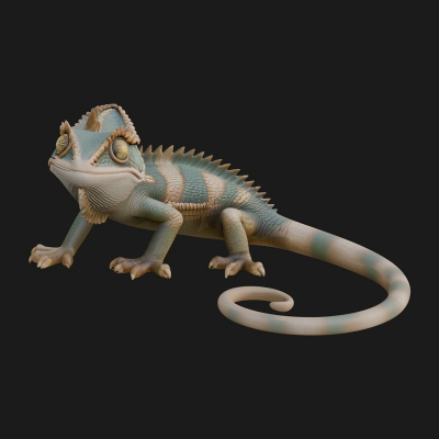 Chameleon Statue Design 3 3D Print Model