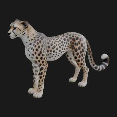 Cheetah Statue Design 1 3D Print Model