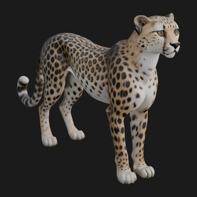 Cheetah Statue Design 2 3D Print Model