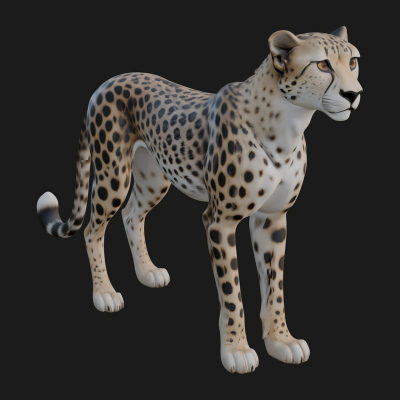 Cheetah Statue Design 3 3D Print Model
